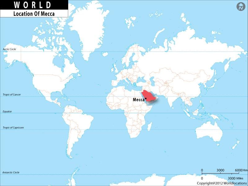 Məkkə dünya xəritəsində