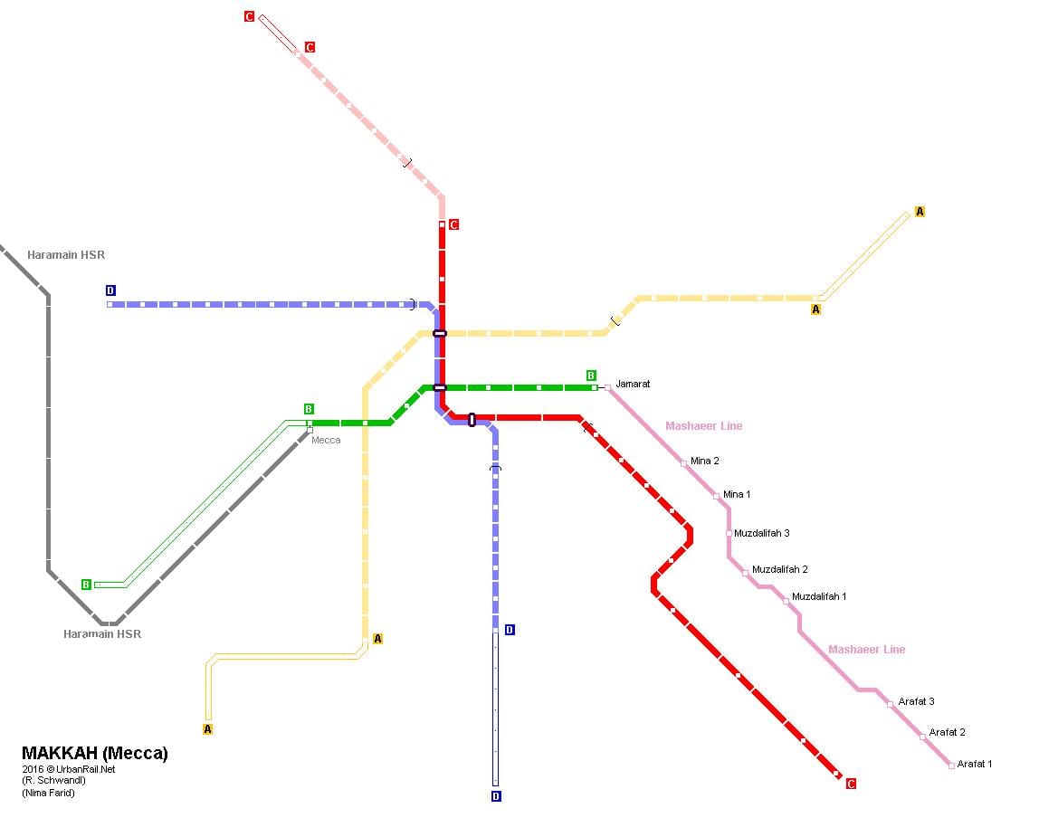 Məkkədə metro xəritəsi 