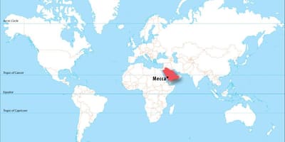 Məkkə dünya xəritəsində